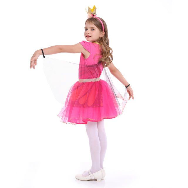 Butterfly Princess Dress for Birthday Wedding Party Girl,Flower Ballet Dance Dress Costume Set with Wings Accessories Girl