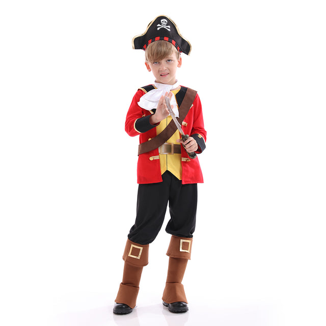 Kids Deluxe Pirate Costume Set,Seven Seas Captain Role Play For Halloween Party