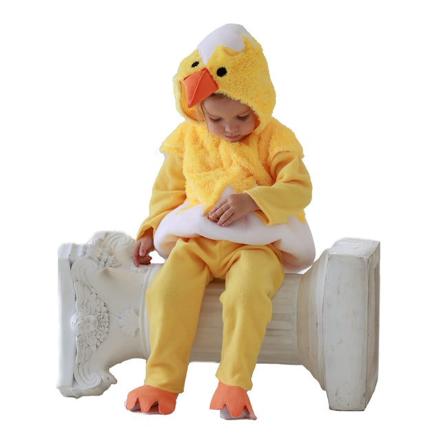 Chicken Costume for Children,Halloween Easter Animals Outfit,Plush Chick Set Kids Unisex Yellow