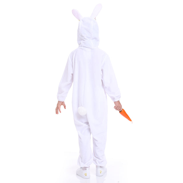 Easter Unisex Bunny Costume for Kid,Halloween Plush Animal Onesie for Child,Flannel Chritmas Hooded Pajamas for Boy&Girl
