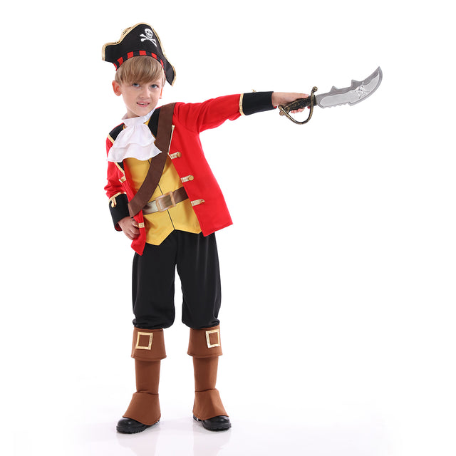 Kids Deluxe Pirate Costume Set,Seven Seas Captain Role Play For Halloween Party