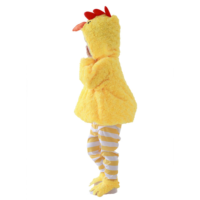 Chicken Costume for Children,Halloween Easter Animals Stripe Outfit,Plush Raya Chick Set Kids Unisex Yellow