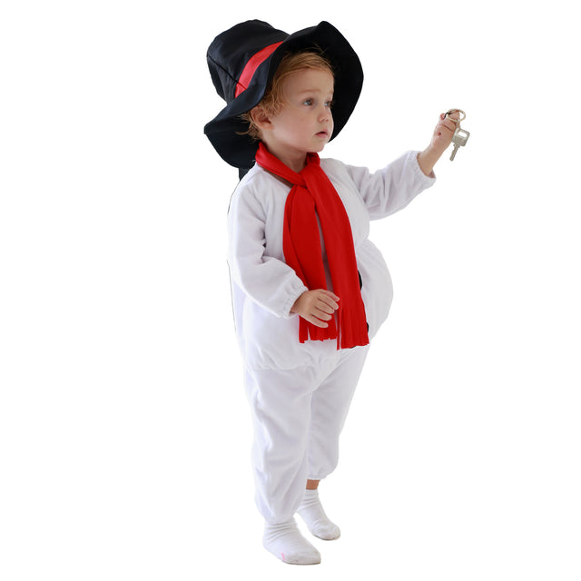 Snowman Costume Unisex Baby for Christmas, Classic Snowman Toddler Jumpsuit Climbing Suit with Hat