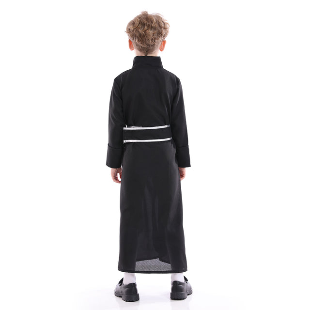 Priest Costume Kids for Halloween Party, Biblical Outfit with Belt Boys,Child’s Bible Dress Up, Clergyman Minister Set Boy