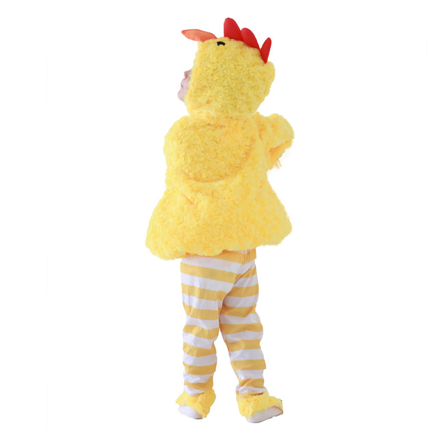 Chicken Costume for Children,Halloween Easter Animals Stripe Outfit,Plush Raya Chick Set Kids Unisex Yellow
