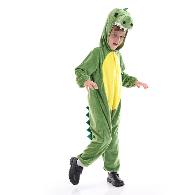 Unisex Dinosaur Costume Kids,Plush Hooded Dinosaur Pajamas Child,Halloween Carnival Dinosaur Kid Jumpsuit Boys & Girls