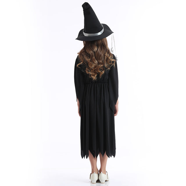 Halloween Spider Witch Costume With Hat Girls, Fancy Party Princess Dress Girl, Black Spider Cosplay Outfit Kids