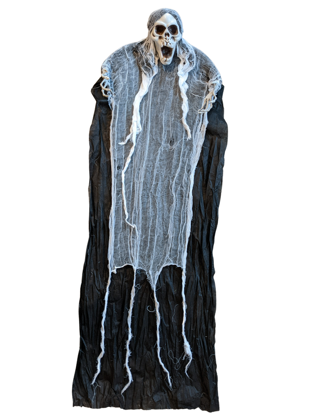 Halloween Hanging Skeleton Decoration Outdoor, Grim Reaper Props for Haunted House, Scary Ghost Décor Indoor