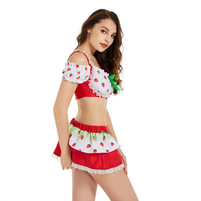 Strawberry Shortcake Costume for Women,Cute Schoolgirl Cosplay,Sweetie Anime Lolita Dress