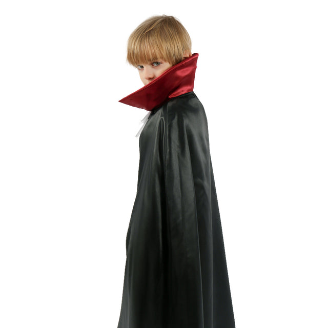 Halloween Vampire Dracula Costume with Cape Kids，Darkness Blood Bat Prince Outfit Boys，Child Scary Set for Carnival，Black Red