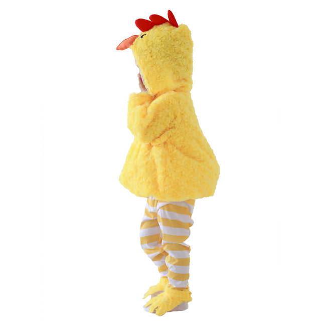 Chicken Costume for Children，Halloween Easter Animals Stripe Outfit，Plush Raya Chick Set Kids Unisex Yellow