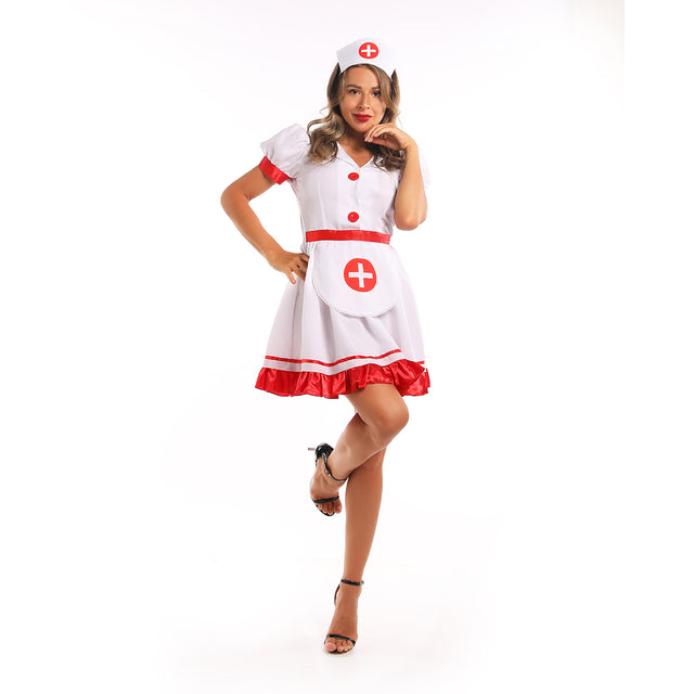 Women Nurse Costume Sexy Set, Women's Schoolgirl Roleplay Outfit, Heartbreaker Uniform Cosplay Outfit, White