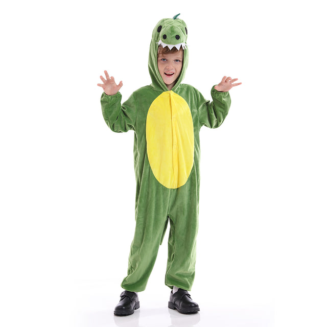 Unisex Dinosaur Costume Kids，Plush Hooded Dinosaur Pajamas Child，Halloween Carnival Dinosaur Kid Jumpsuit Boys & Girls