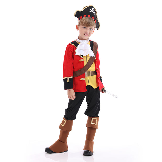 Kids Deluxe Pirate Costume Set,Seven Seas Captain Role Play For Halloween Party
